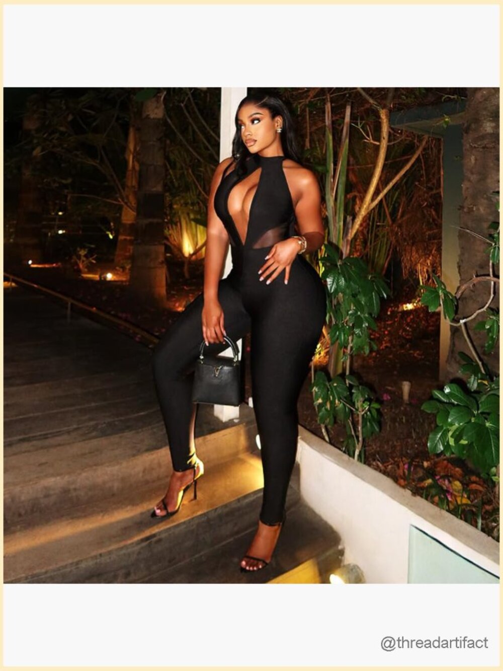 Sleeveless Hollow Out Bodycon Jumpsuit for Party Club - Picture 6 of 7